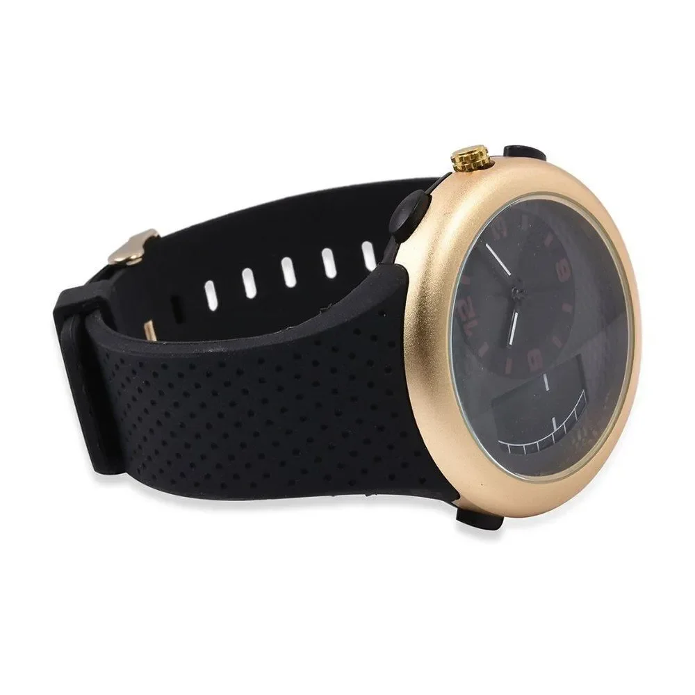 STRADA Watch with Black Silicone Band